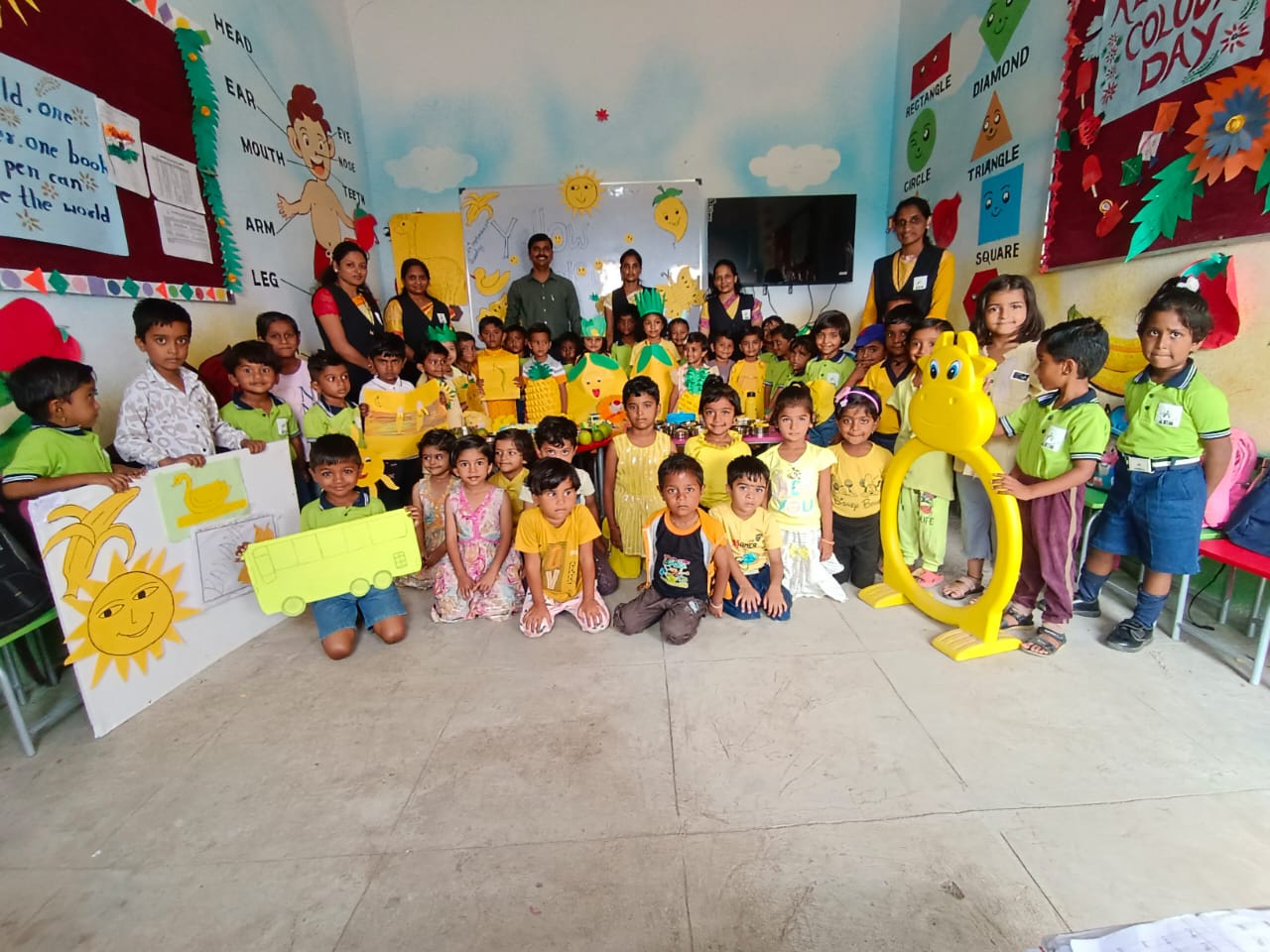 Yellow Colour day activity at Avishkar English School, 2024-25
