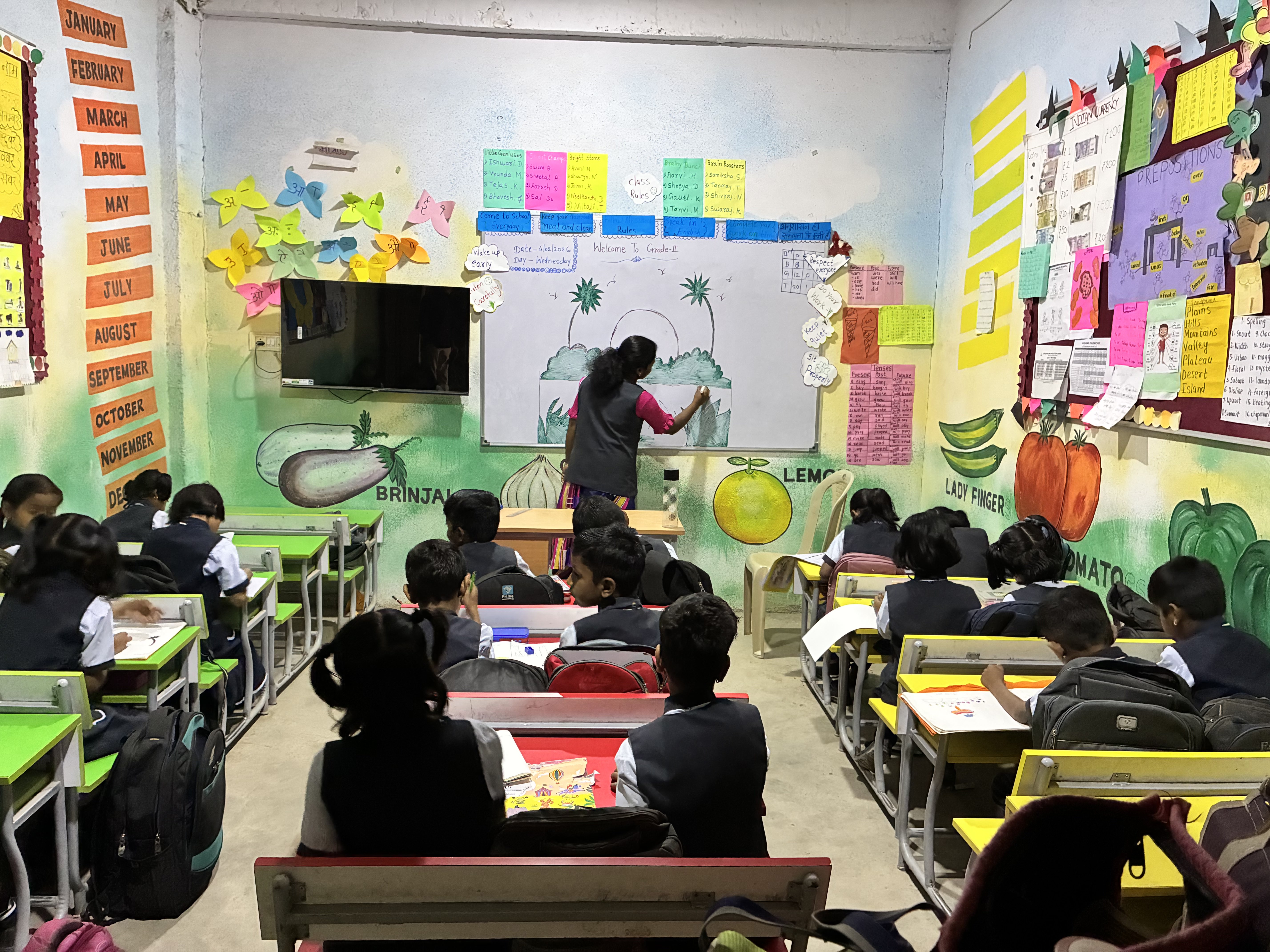 Modern Classroom at Avishkar English School with ergonomic furniture